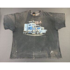 Rare True Vintage 80s 3d Emblem Truck Born USA Garden State Bloomsbury NJ Fade T